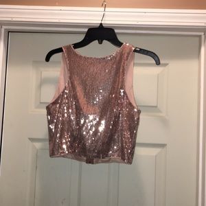 Sequins crop tank